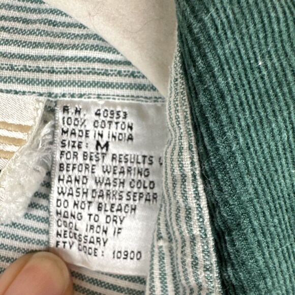 VTG Casey & Max Embroidered Button Up Shirt Women's M Green Stripe Autumn (1138) - Picture 3 of 10